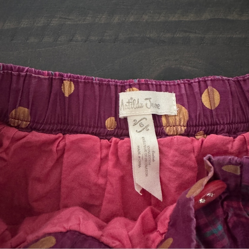 Matilda Jane Tinsley Plaid Flounce Skirt - Size 6 - Vibrant Magenta Cotton - Picture 3 of 6